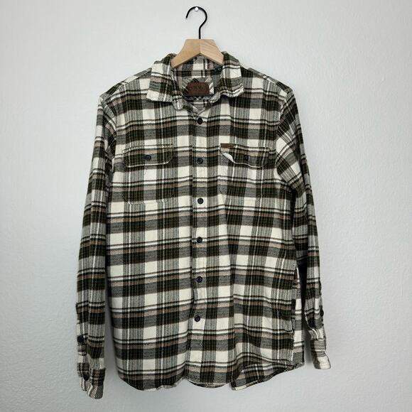 Orvis Men'sGreen Plaid Flannel Shirt Button Down Longsleeve Shacket Size Medium - Picture 1 of 10